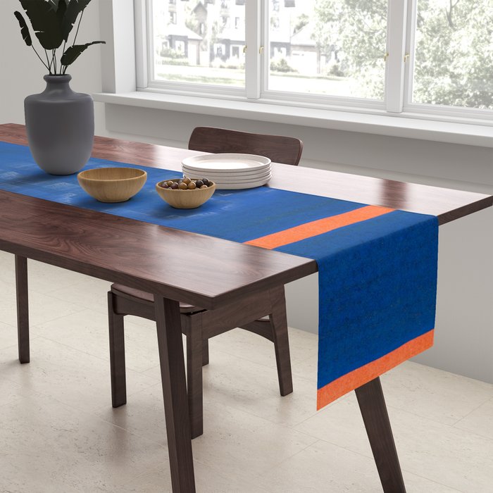 Colourful Field Orange And Blue Table Runner Gallery Image 2