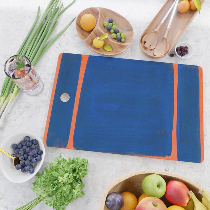 Colourful Field Orange And Blue Cutting Board Gallery Image 2