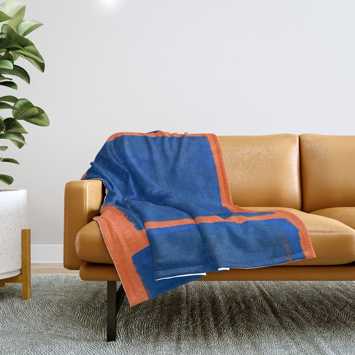 Colourful Field Orange And Blue Throw Blanket Gallery Image 1
