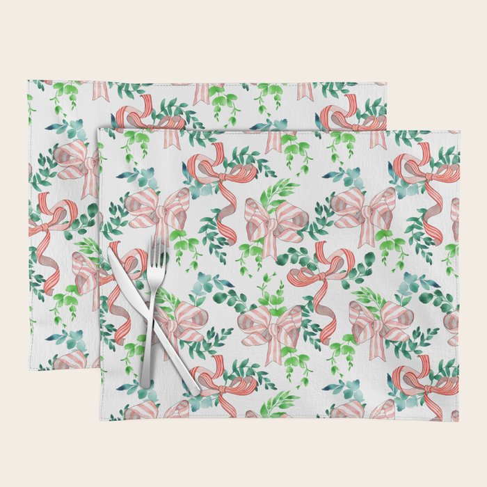 Whimsical Cheerful Bows Plants II Placemat Gallery Image 1