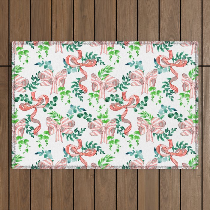 Whimsical Cheerful Bows Plants II Outdoor Rug Gallery Image 1