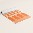 Orange Geometric Block Stripes Pattern Yoga Mat Gallery Image 2