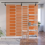 Orange Geometric Block Stripes Pattern Wall Mural Gallery Image 1