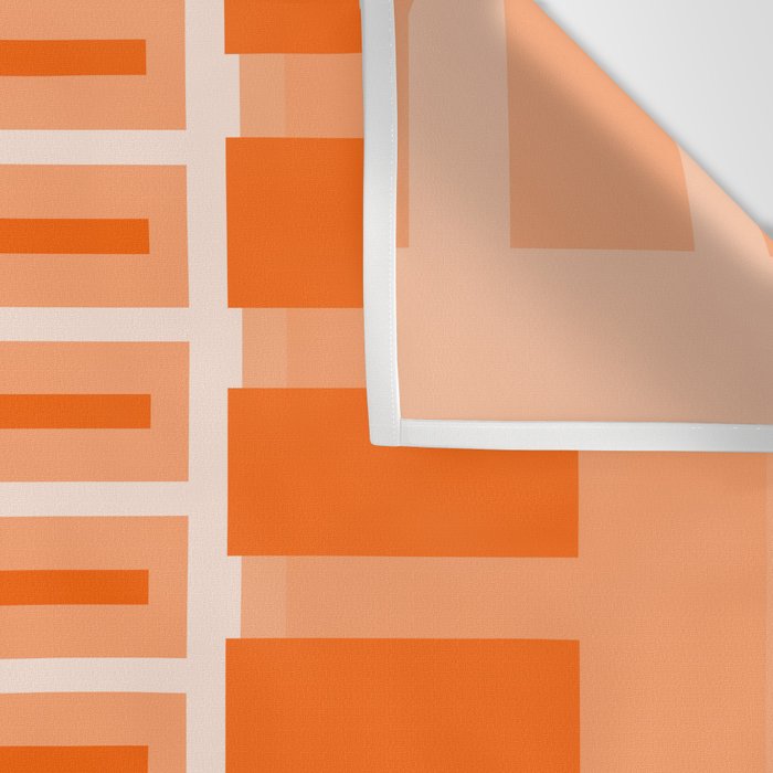 Orange Geometric Block Stripes Pattern Wall Tapestry Gallery Image 3