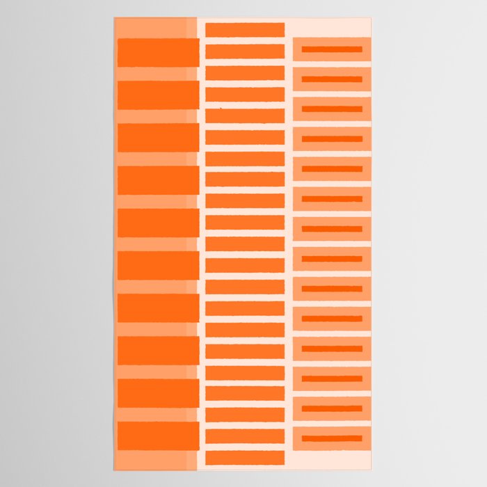 Orange Geometric Block Stripes Pattern Tablecloth Gallery Image 2