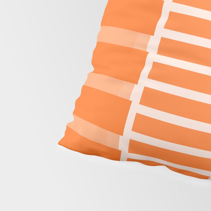 Orange Geometric Block Stripes Pattern Pillow Sham Gallery Image 4