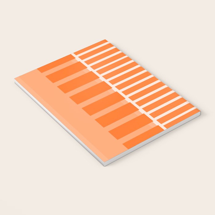Orange Geometric Block Stripes Pattern Notebook Gallery Image 3