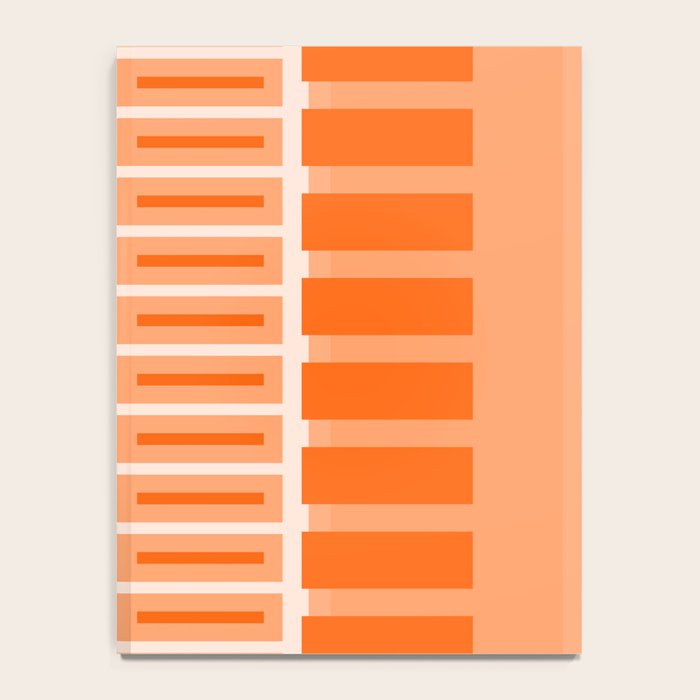 Orange Geometric Block Stripes Pattern Notebook Gallery Image 4
