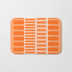 Orange Geometric Block Stripes Pattern Bath Mat Gallery Image 1