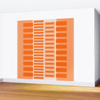 Orange Geometric Block Stripes Pattern Wall Mural Gallery Image 2