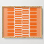 Orange Geometric Block Stripes Pattern Serving Tray Gallery Image 1