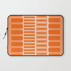 Orange Geometric Block Stripes Pattern Laptop Sleeve Gallery Image 1