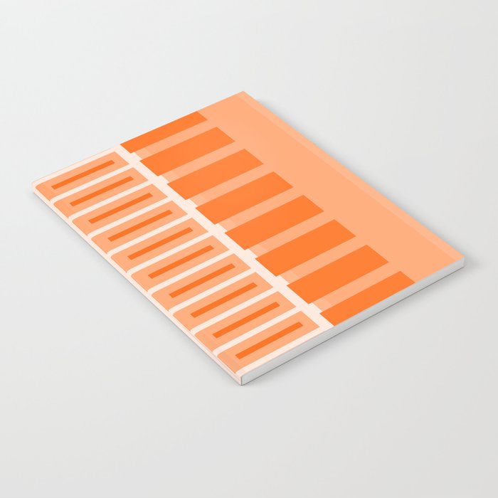 Orange Geometric Block Stripes Pattern Notebook Gallery Image 2