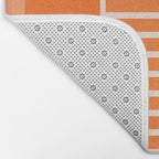 Orange Geometric Block Stripes Pattern Bath Mat Gallery Image 2