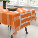 Orange Geometric Block Stripes Pattern Tablecloth Gallery Image 3