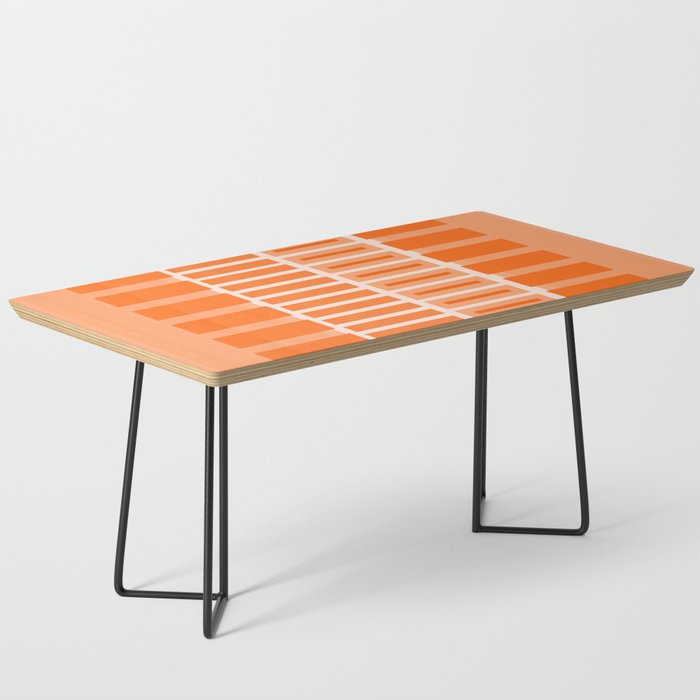 Orange Geometric Block Stripes Pattern Coffee Table Gallery Image 1