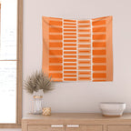 Orange Geometric Block Stripes Pattern Wall Tapestry Gallery Image 2