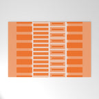 Orange Geometric Block Stripes Pattern Welcome Mat Gallery Image 1