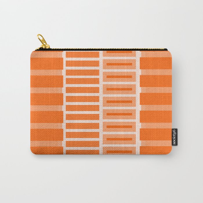 Orange Geometric Block Stripes Pattern Carry All Pouch Gallery Image 1