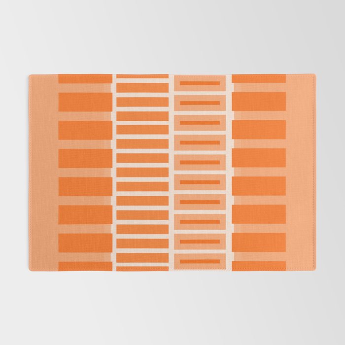 Orange Geometric Block Stripes Pattern Rug Gallery Image 2