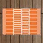 Orange Geometric Block Stripes Pattern Outdoor Rug Gallery Image 1