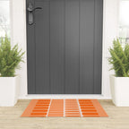 Orange Geometric Block Stripes Pattern Welcome Mat Gallery Image 3