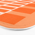 Orange Geometric Block Stripes Pattern Bath Mat Gallery Image 3