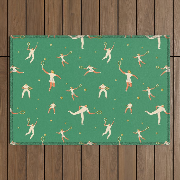 Tennis players Outdoor Rug Gallery Image 1
