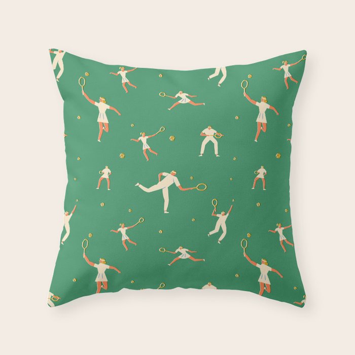 Tennis players Throw Pillow Gallery Image 6