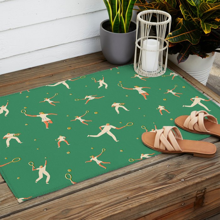 Tennis players Outdoor Rug Gallery Image 2