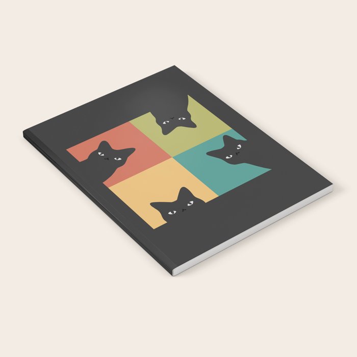 Black Cat Peeking 2x2 Notebook Gallery Image 2