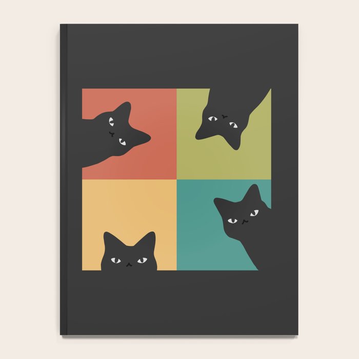 Black Cat Peeking 2x2 Notebook Gallery Image 4