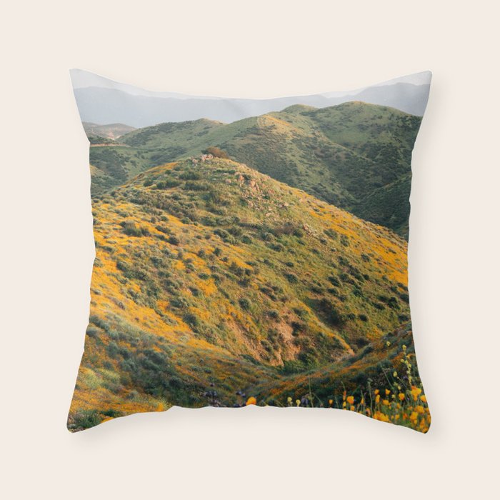Superbloom Poppies 02 Throw Pillow Gallery Image 1