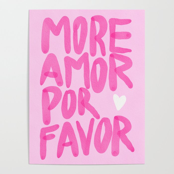 Pink Maximalist Quote - More Amor Poster Gallery Image 4