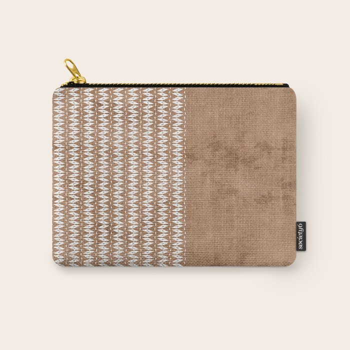 Two Toned Tan Texture Carry All Pouch Gallery Image 1