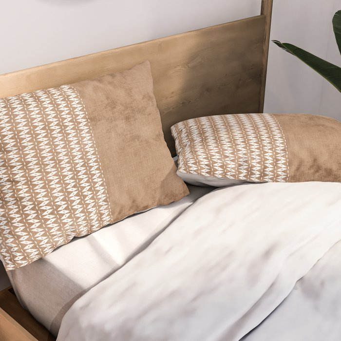 Two Toned Tan Texture Pillow Sham Gallery Image 2