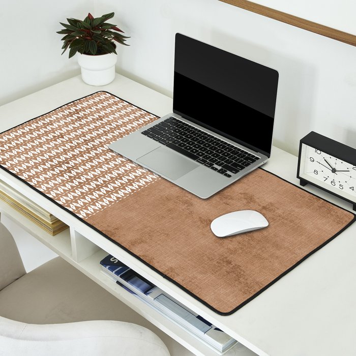 Two Toned Tan Texture Desk Mat Gallery Image 2
