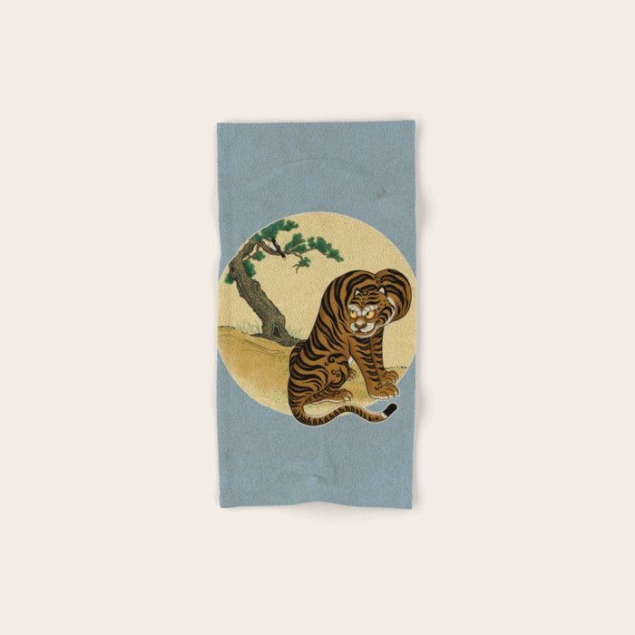 Tiger with magpie type-C : Minhwa-Korean traditional/folk art Bath Towel Gallery Image 1