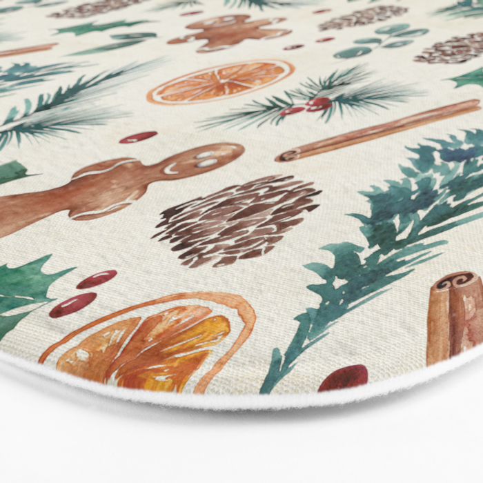 Farm house Christmas Burlap Bath Mat Gallery Image 3