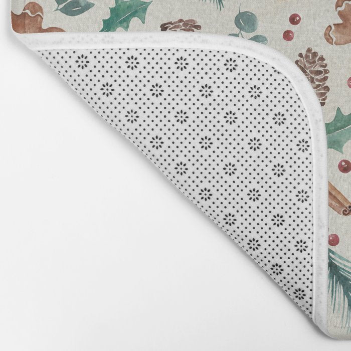 Farm house Christmas Burlap Bath Mat Gallery Image 2