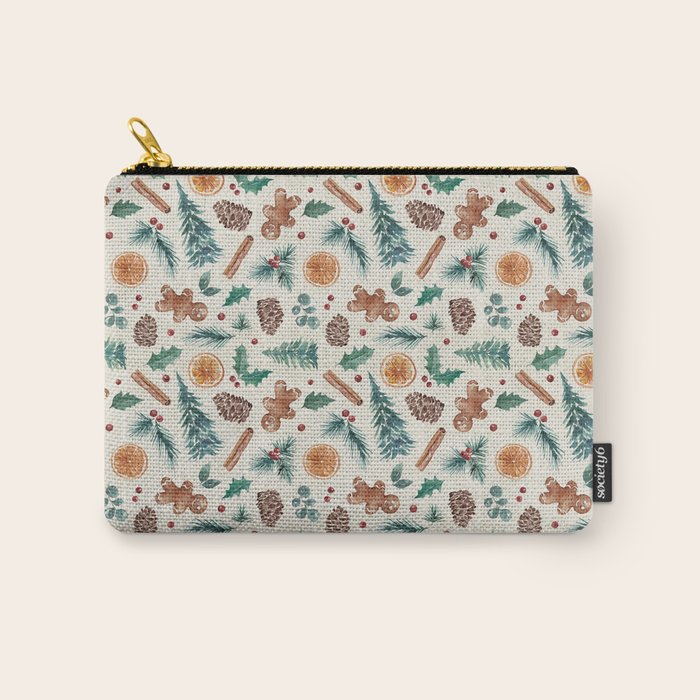 Farm house Christmas Burlap Carry All Pouch Gallery Image 1