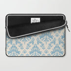 Elegant Air Blue Damask Pattern Laptop Sleeve Gallery Image 2