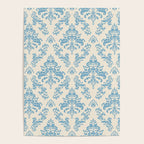 Elegant Air Blue Damask Pattern Poster Gallery Image 4