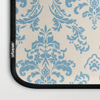 Elegant Air Blue Damask Pattern Laptop Sleeve Gallery Image 3