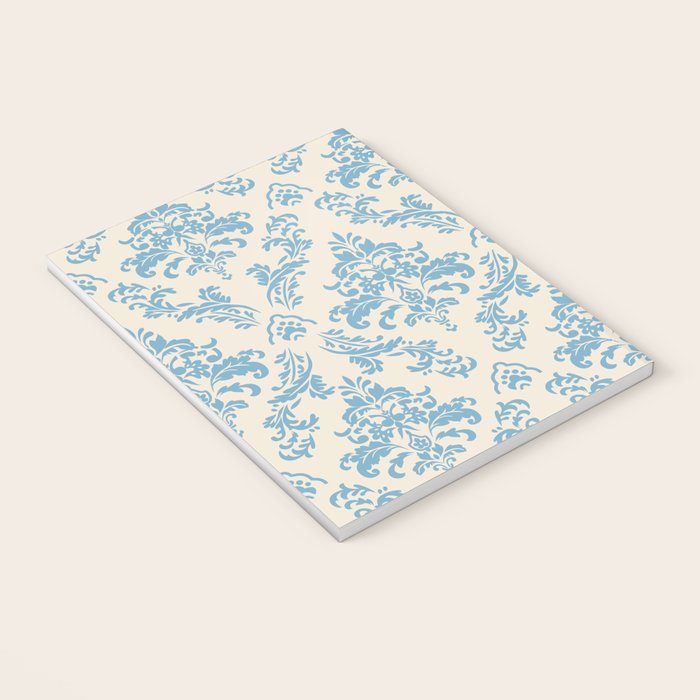 Elegant Air Blue Damask Pattern Notebook Gallery Image 3