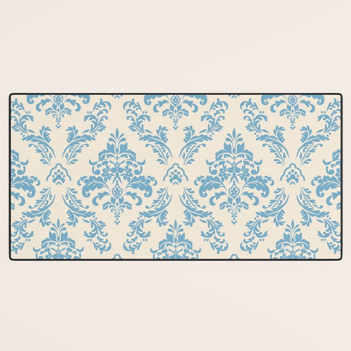 Elegant Air Blue Damask Pattern Desk Mat Gallery Image 3