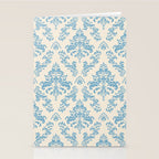 Elegant Air Blue Damask Pattern Stationery Card Gallery Image 2