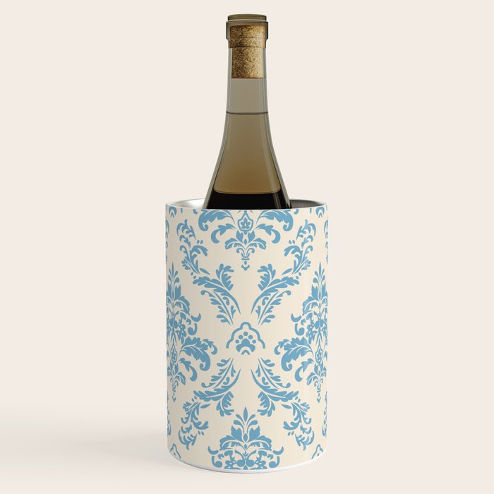 Elegant Air Blue Damask Pattern Wine Chiller Gallery Image 1