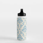 Elegant Air Blue Damask Pattern Water Bottle Gallery Image 3