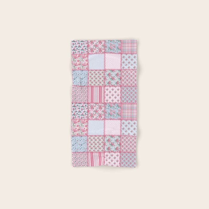 Pretty Pastel Patchwork Bath Towel Gallery Image 1